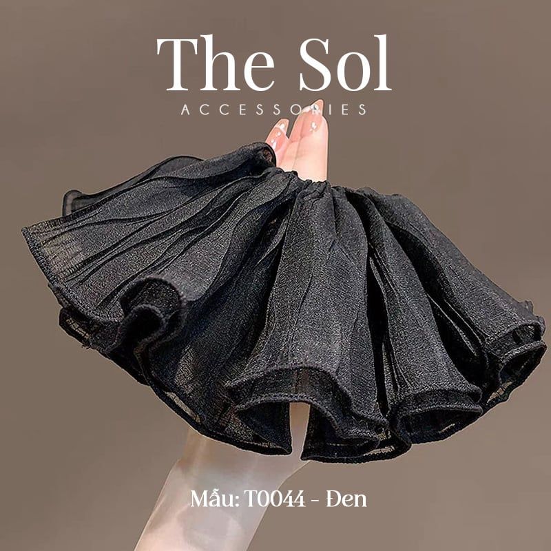  Cột Tóc Scrunchies Pleated Mesh 