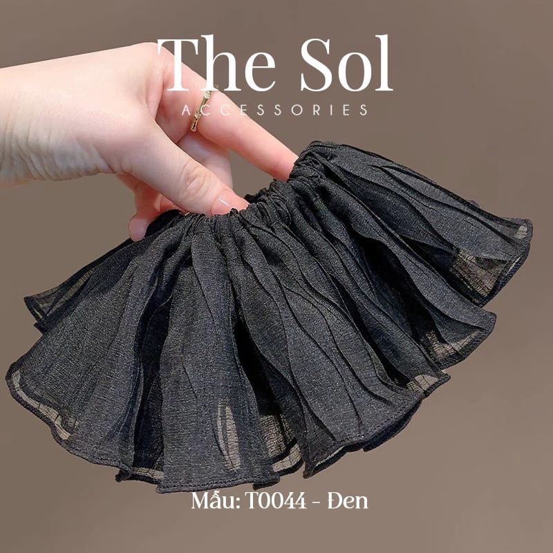  Cột Tóc Scrunchies Pleated Mesh 