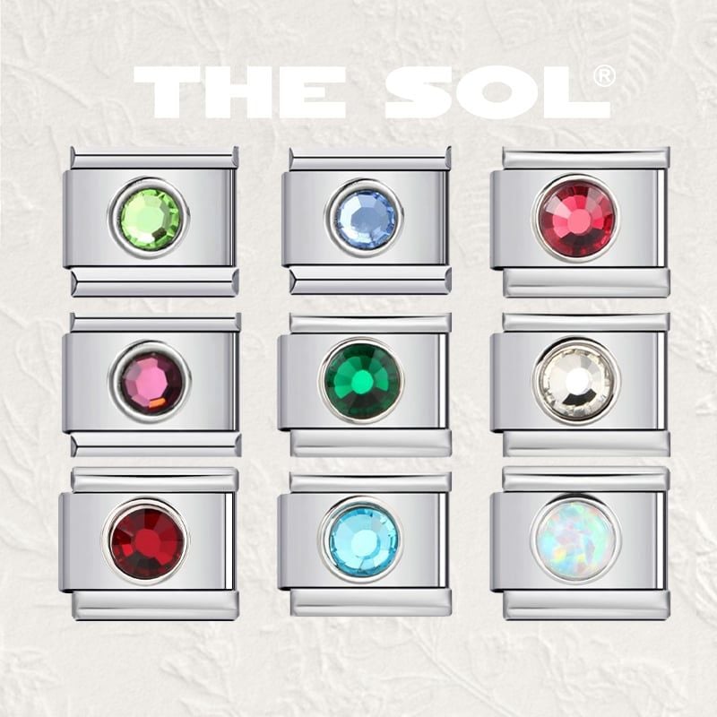  Charm Titan Italian Bracelet - Gems Charm 