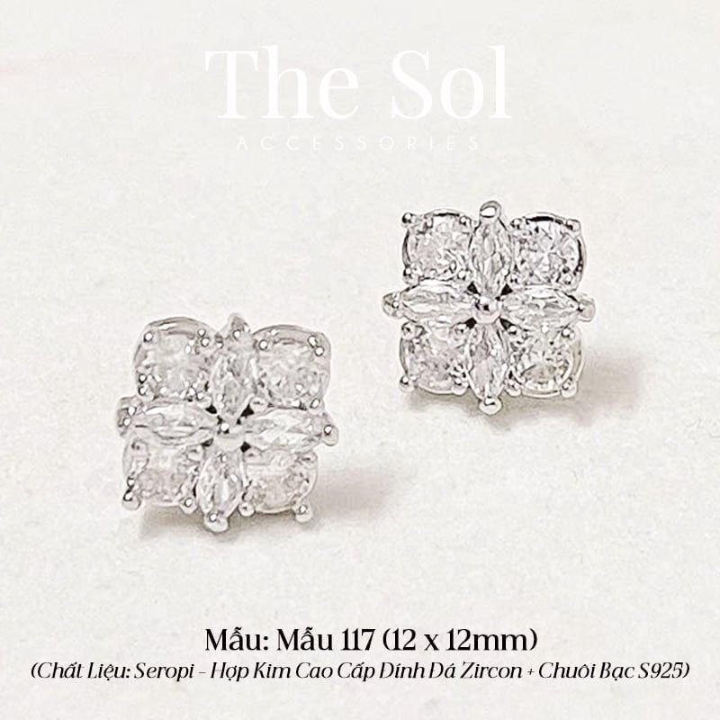  Bông Tai Seropi Diamond Clover - Mẫu 117 