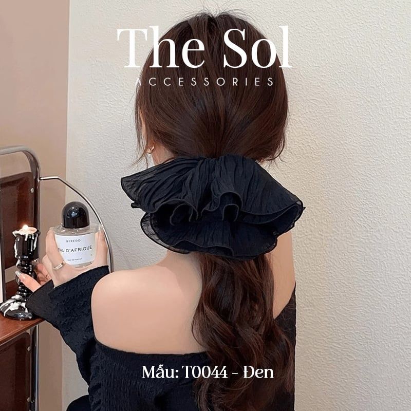  Cột Tóc Scrunchies Pleated Mesh 