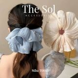  Cột Tóc Scrunchies Lace Pearl 