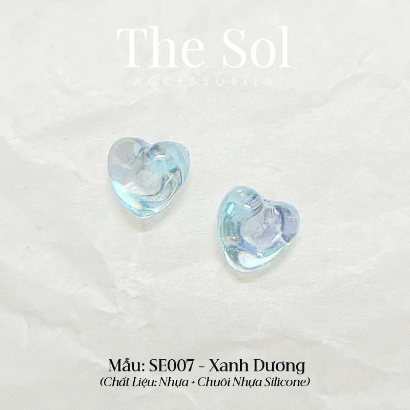  Bông Tai Nhựa Hologram Heart 