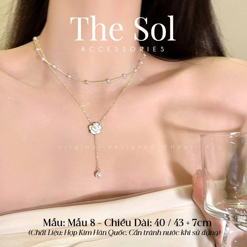  Dây Chuyền Hàn Quốc Layer Rose - Mẫu 8 