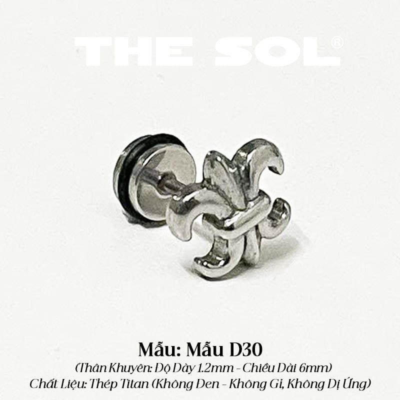  Khuyên Tai Titan Unisex Chrome Heart - Mẫu D30 