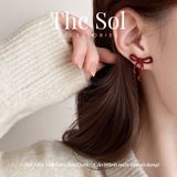  Bông Tai Hàn Quốc Red Bow 