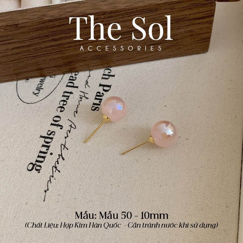  Bông Tai Hàn Quốc Pink Pearl - Mẫu 50 