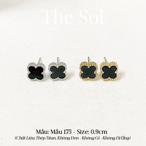  Bông Tai Titan Black Lou 0.9cm - Mẫu 175 