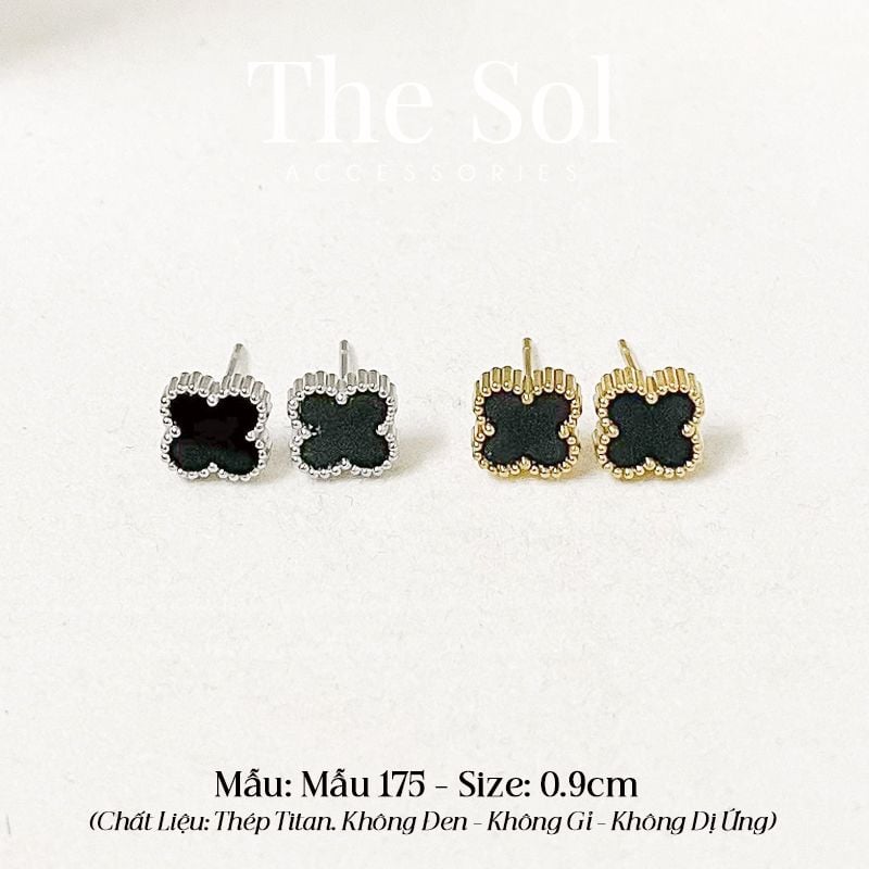  Bông Tai Titan Black Lou 0.9cm - Mẫu 175 