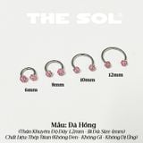  Khuyên Tai Titan Unisex SEPTUM Đính Bi Đá 
