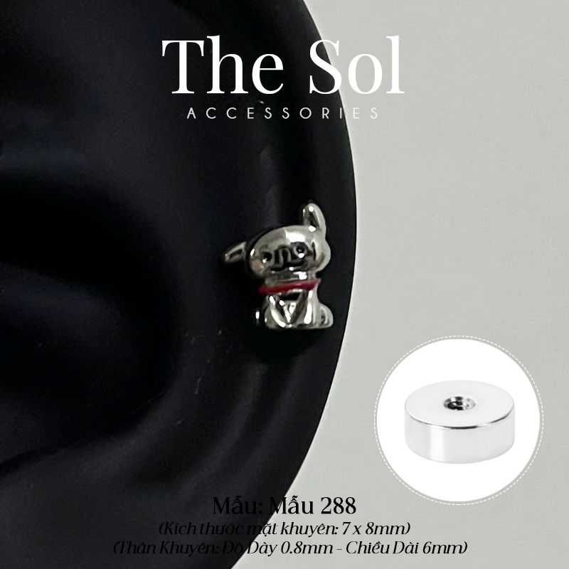  Khuyên Tai Thép Xi Mạ The Puppy - Mẫu 288 