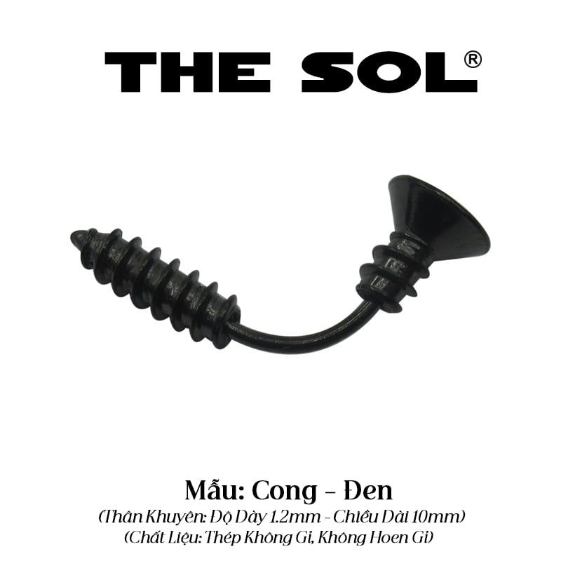  Khuyên Tai Titan Unisex The Curved Screw 