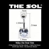  Khuyên Rốn Titan Unisex Đính Đá Nhiều Hình 