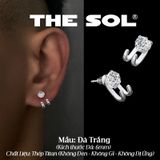  Khuyên Tai Titan Unisex The Claw 2 In 1 - Đá Tròn 