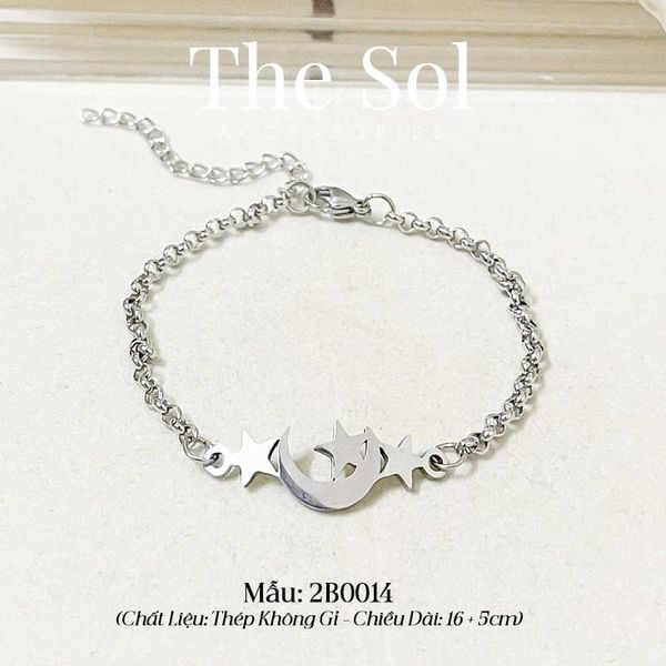  Lắc Tay Thép Không Gỉ Moon & Star 