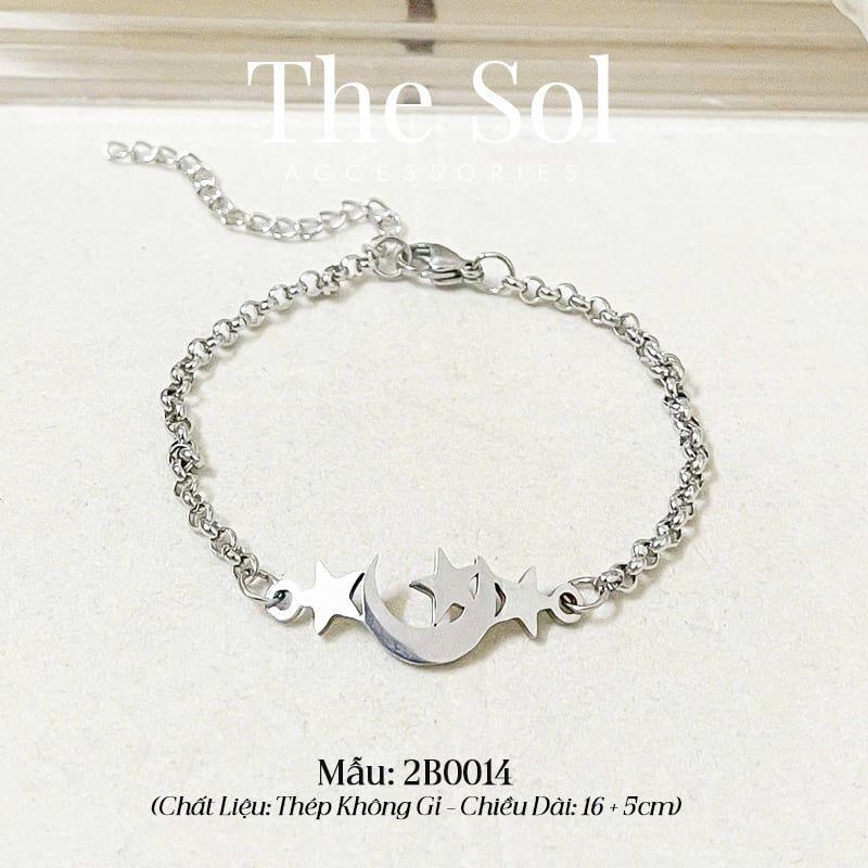  Lắc Tay Thép Không Gỉ Moon & Star 