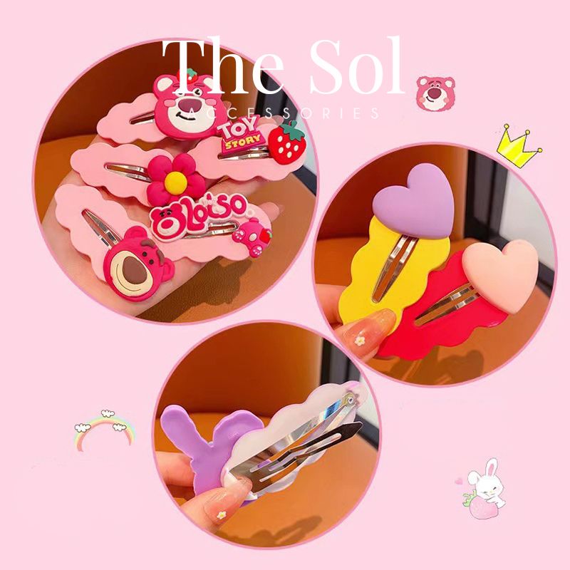  Set Kẹp Tóc Thỏ Tím Size Lớn 7cm 