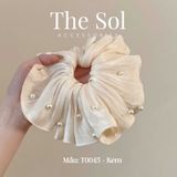  Cột Tóc Scrunchies Lace Pearl 