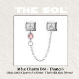  Charm Titan Italian Bracelet - Charm Đôi Birthstone 
