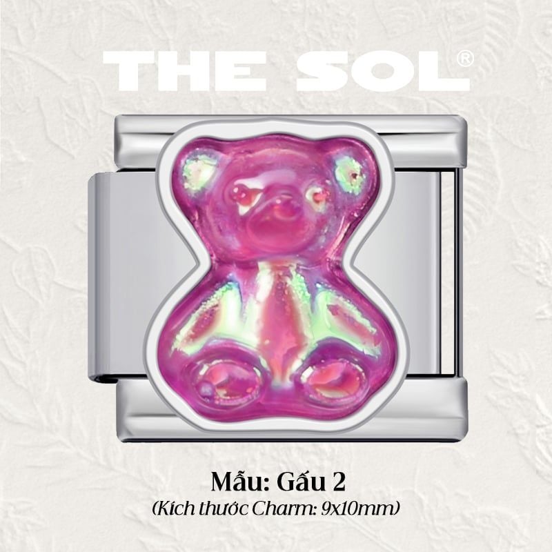  Charm Titan Italian Bracelet - Hologram Bear 