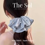  Cột Tóc Scrunchies Lace Pearl 