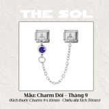  Charm Titan Italian Bracelet - Charm Đôi Birthstone 