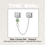  Charm Titan Italian Bracelet - Charm Đôi Birthstone 