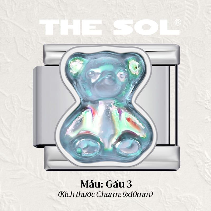  Charm Titan Italian Bracelet - Hologram Bear 