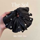  Cột Tóc Scrunchies Lace Pearl 