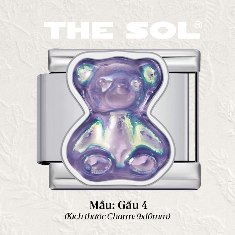  Charm Titan Italian Bracelet - Hologram Bear 