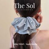  Cột Tóc Scrunchies Lace Pearl 