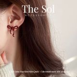  Bông Tai Hàn Quốc Red Bow 