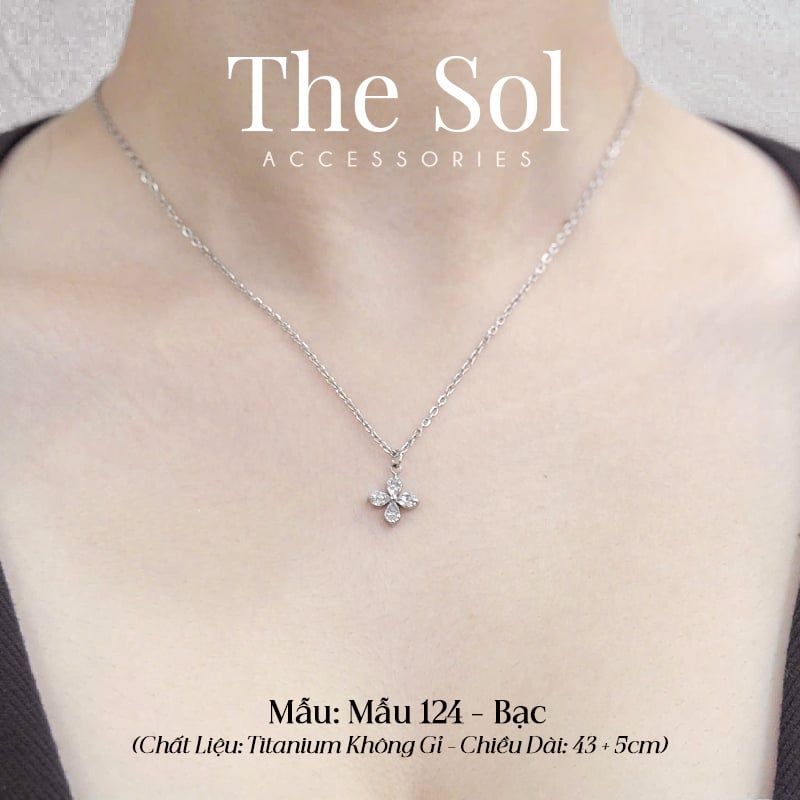  Dây Chuyền Titan Diamond Clover - Mẫu 124 