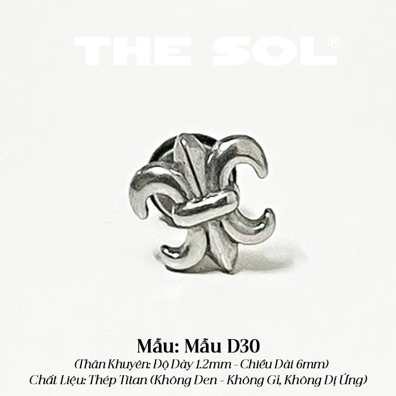  Khuyên Tai Titan Unisex Chrome Heart - Mẫu D30 