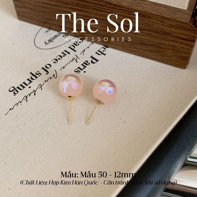  Bông Tai Hàn Quốc Pink Pearl - Mẫu 50 