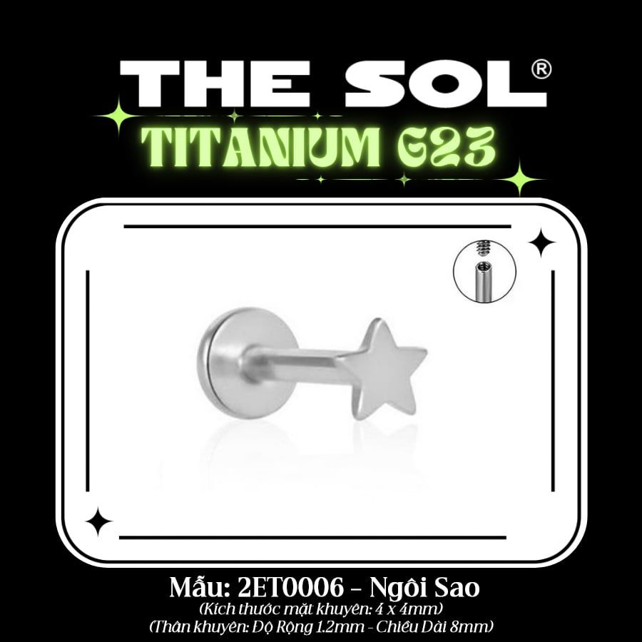  Khuyên Tai TITANIUM G23 FLATBACK Mini Shape 