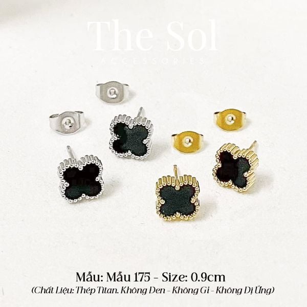  Bông Tai Titan Black Lou 0.9cm - Mẫu 175 