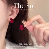  Bông Tai Hàn Quốc Velvet Mini Hoops - Mẫu 362 