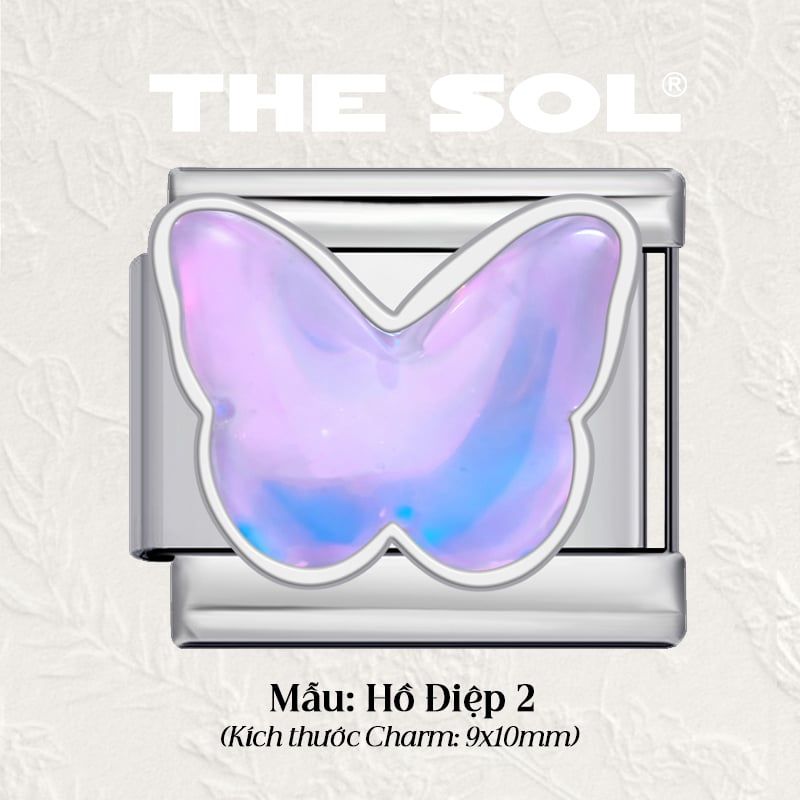  Charm Titan Italian Bracelet - Hologram Butterfly 