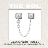  Charm Titan Italian Bracelet - Charm Đôi Birthstone 