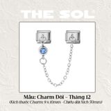  Charm Titan Italian Bracelet - Charm Đôi Birthstone 