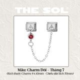  Charm Titan Italian Bracelet - Charm Đôi Birthstone 