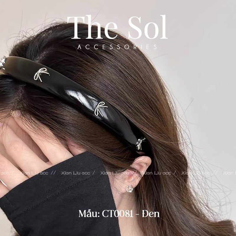  Cài Tóc Da Bóng Mini Bow 