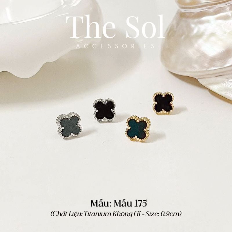  Bông Tai Titan Black Lou 0.9cm - Mẫu 175 