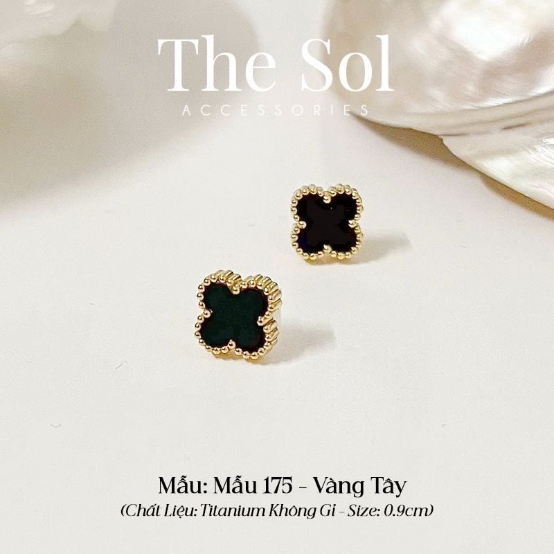  Bông Tai Titan Black Lou 0.9cm - Mẫu 175 