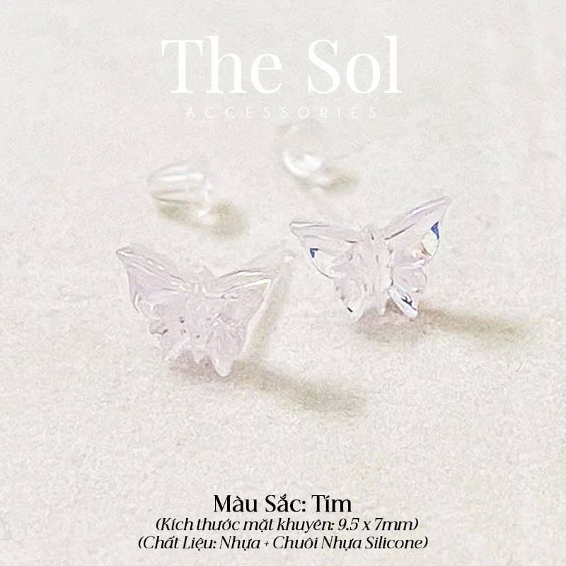  Bông Tai Nhựa Hologram Butterfly 