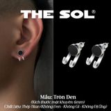  Khuyên Tai Titan Unisex The Claw 2 In 1 - Tròn Đen 