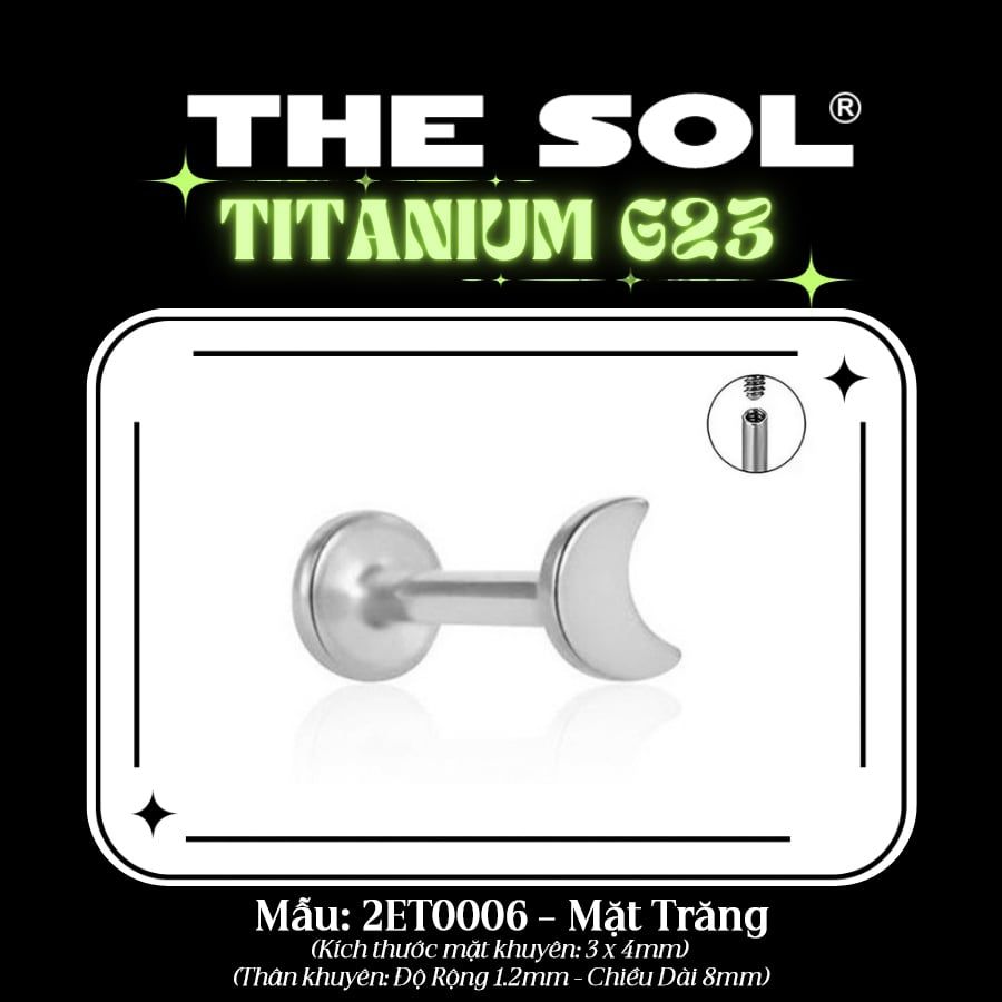  Khuyên Tai TITANIUM G23 FLATBACK Mini Shape 