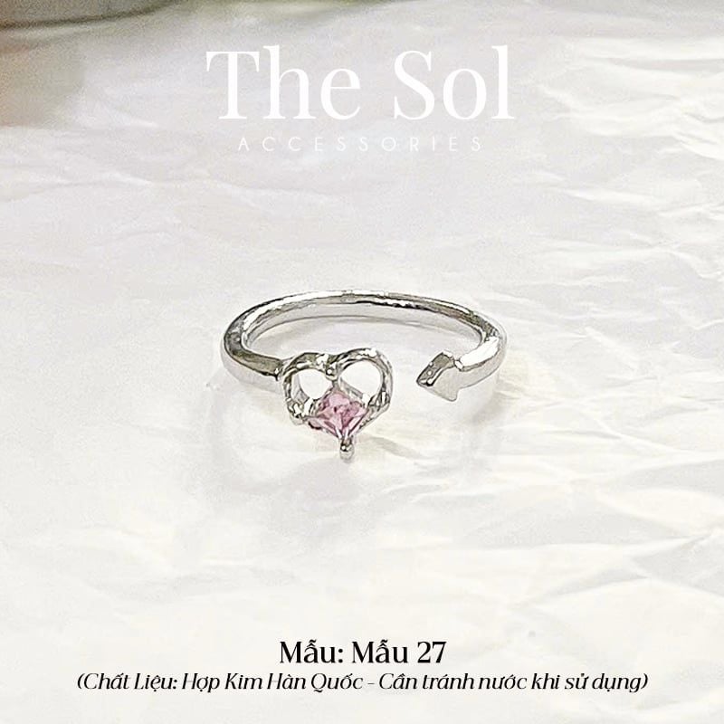  Nhẫn Hàn Quốc Pinky Heart - Mẫu 27 