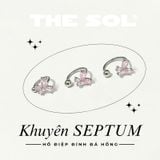  Khuyên Tai Thép Xi Mạ SEPTUM Hồ Điệp Đính Đá Hồng 